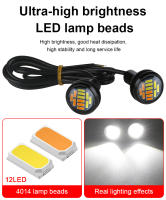YiRui 2pcs Luz De Matrícula De Coche Durante El Día Con Señales De Cambio De Color Blanco Amarillo 23mm 4014 12SMD Para Automóviles - details 2