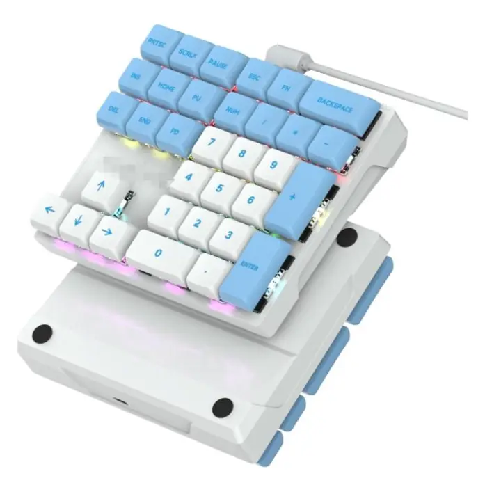 Teclado numérico mecánico - Interruptores rojos - Cable USB A - Teclado RGB de 33 teclas - Teclado numérico - Teclado numérico para computadoras portátiles, de escritorio y portátiles - 1