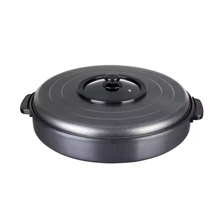 Jata Paellera Eléctrica, Antiadherente, Libre de PFOA, Válvula de Salida de Vapor, Temperatura Uniforme en Toda la Superficie, Fabricada en España, con 5,5 cm de Profundidad, 55 cm de Diámetro - PE550 - 1