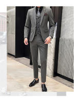 Traje De Boda Elegante Y Casual Para Hombres Estilo Británico Coreano Slim Conjunto De Chaqueta Chaleco Y Pantalones Para Oficina Y Celebraciones - details 13