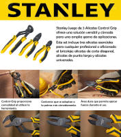 STANLEY Juego de 3 Alicates Control Grip - Agarre Cómodo y Preciso para Diversas Aplicaciones | Incluye Alicates de Alta Calidad para un Manejo Seguro | Modelo STHT0-74471 - details 0