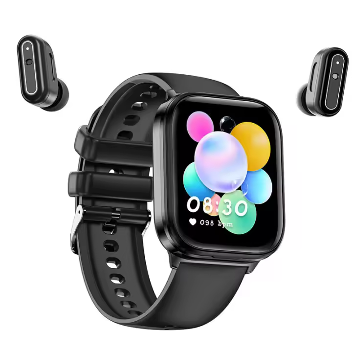 Reloj Deportivo NFC, frecuencia cardíaca, oxígeno en sangre verdadero Reloj inteligente X9 TWS 2 EN 1 con auriculares Bluetooth, Lamada - 1
