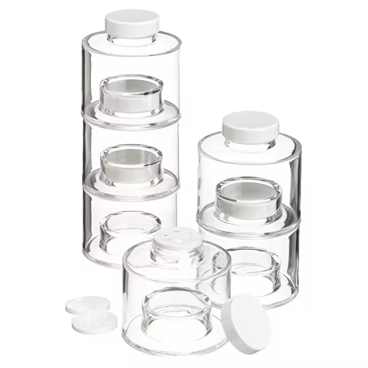 Estante De Especias Plegable De 6 Piezas Jars Torre De Ahorro De Espacio Para Cocina Condimentos Hierbas Con Tapa Para Seasoning - 1