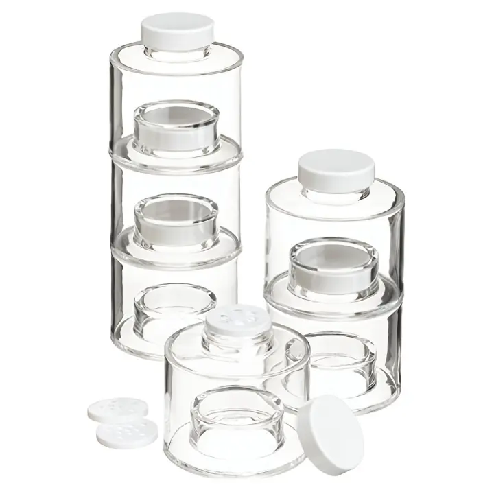 Estante De Especias Plegable De 6 Piezas Jars Torre De Ahorro De Espacio Para Cocina Condimentos Hierbas Con Tapa Para Seasoning - 1