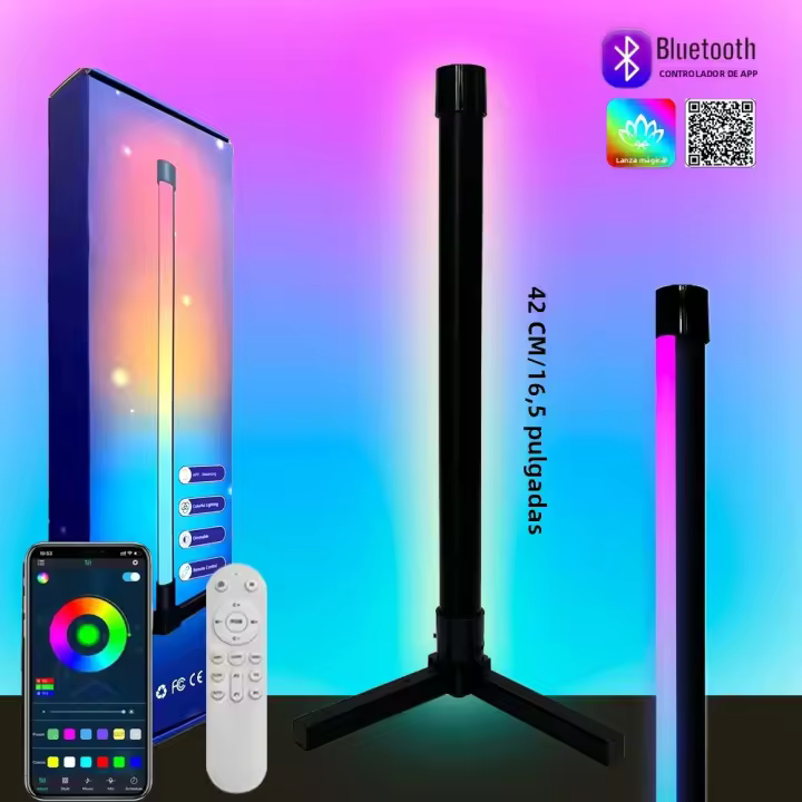 Lámpara De Piso Inteligente RGB LED Con Control De Atardecer Y Sincronización De Música Cambio De Color Luz De Ambiente Para Escritorio Decoración De Navidad - 1