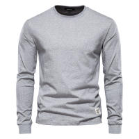 Camisetas de manga larga a la moda de otoño para hombre, camisetas de manga larga de color liso de talla europea, camisetas interiores de algodón para hombre - details 7