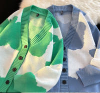Suéter De Manga Larga Para Mujer Y Hombre Con Cuello En V Botones Abiertos Suave Y Cálido Chaqueta De Lana Tejida Casual Para Otoño E Invierno - details 14