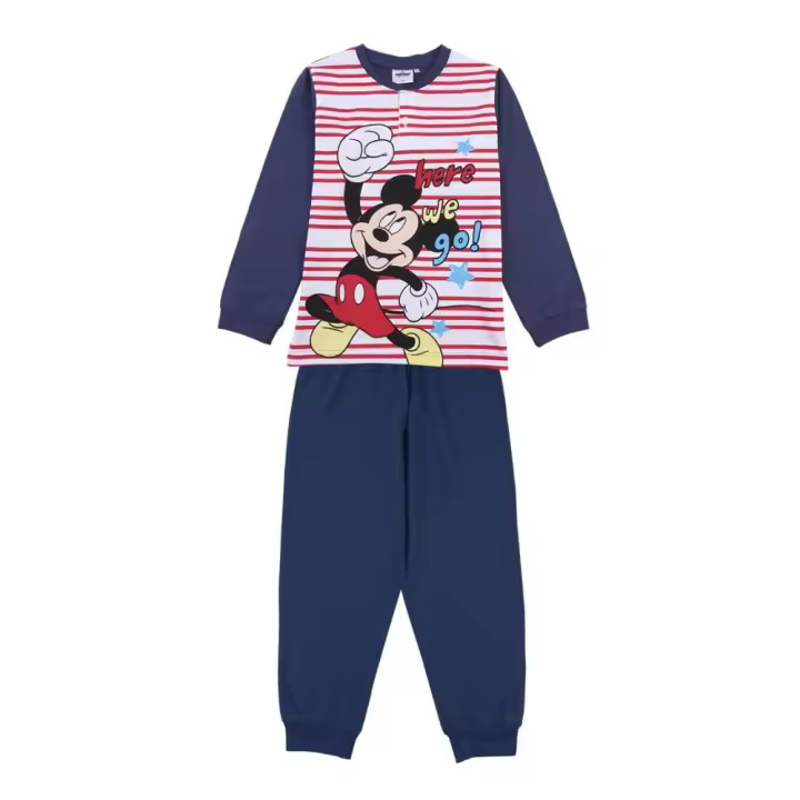Pijama Manga Larga Mickey Mouse Here We Go! Azul Marino - 1