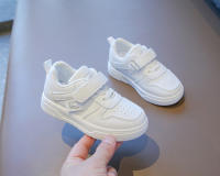 Nuevos Zapatos De Niños Pequeños En Blanco Tenis Deportivos Antideslizantes Suela Suave Primavera Otoño Casual Unisex PU Cuero Transpirable Talla Verdadera - details 5