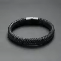 Pulsera De Cuero Trenzada De Moda Para Hombres Y Mujeres 1 Pieza Adecuada Para Fiestas Viajes Banquetes Y Vacaciones - details 3
