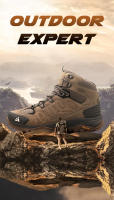 Botas De Senderismo HIKEUP Para Hombre Suela Antideslizante Alta Transpirables Impermeables De Cuero Sintético Y Malla Para Otoño E Invierno - details 3