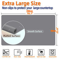 Mantel De Silicona Lavable Para Cocina Y Mesa De Comedor Tamaño 23.6''x78.74'' Protector De Encimera Moderno Ecológico - details 0
