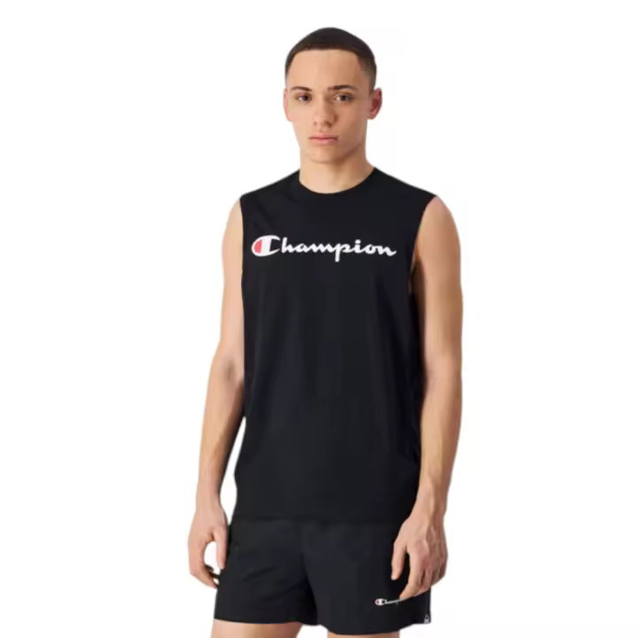 Camiseta Champion Legacy Sisa Tank Negro 220778-Kk001 Hombre Sin Mangas - 1