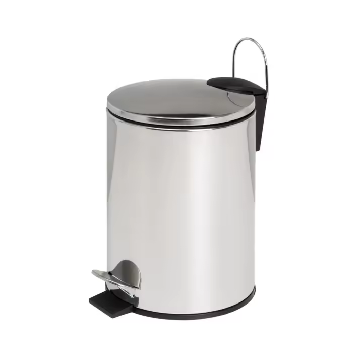 Papelera para el baño con pedal cilíndrica mate de metal de 3 litros Lola Home - 1