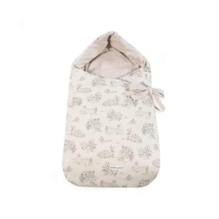 Saco arruyo capucha bebé toile de Jouy de Pasito a Pasito - 1