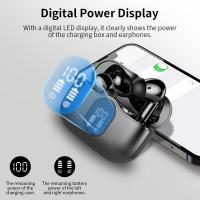 Auriculares inalógicos Bluetooth 5,4 with Pantalla digital, watería de Lara duración, Resistencia al agua IPX7, control táctil, Sonido Estéreo HD, Graves potentes, Micrófono incorporado, color Negro. - details 2