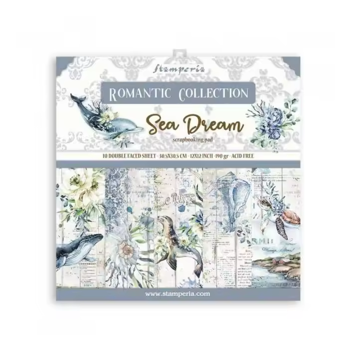 STAMPERIA                           PAPELES SCRAP 10ud 12x12 ROMANTIC SEA DREAM - 1