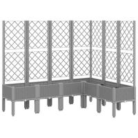 vidaXL Jardinera con enrejado PP 160x120x142 cm Color Gris,  Gris claro,  Negro y mas - details 3