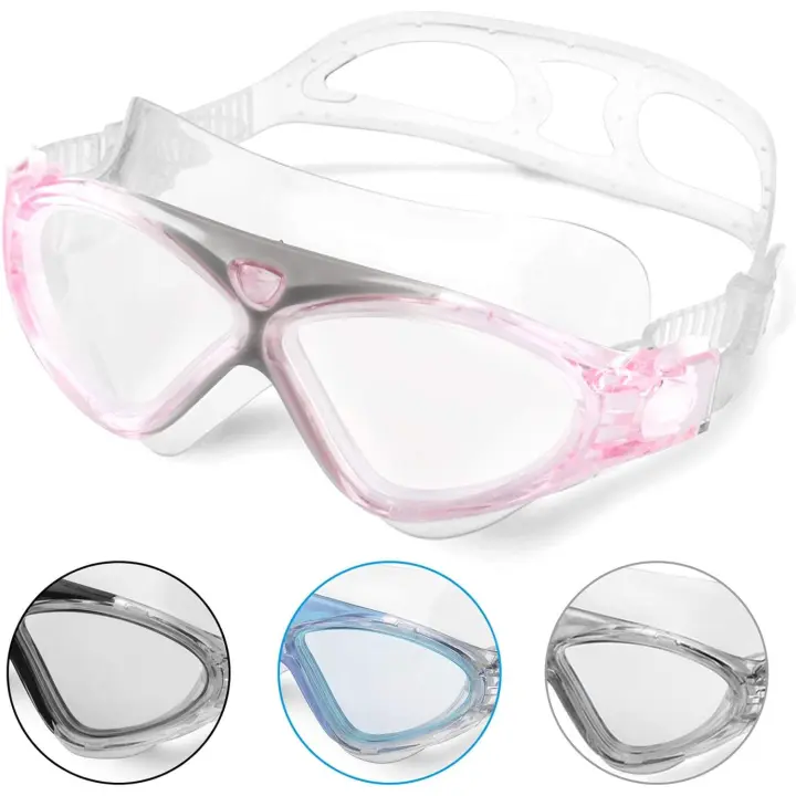 Gafas de Natation antivaho, antifugas, Visión Clara y Protección UV, Gafas de Natation profesionales para helbres, Mujeres, niños y niñas (Rosa) - 1
