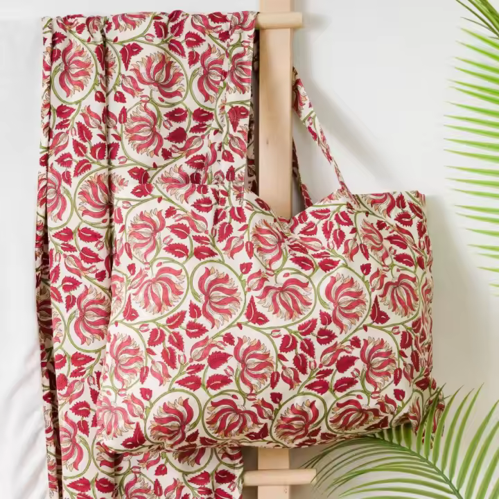 Tramas+ Set Toalla Pareo y Bolso a Juego – Toalla de Playa y Bolso con Estampados Exclusivo - Ideal para el Verano, la Playa, Piscina y las Vacaciones - Secado rápido, cómodo y suave - 1