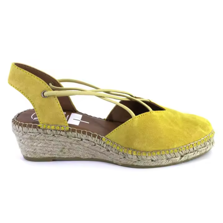 VIGUERA 2007VITELO Alpargatas de cuña cañamo esparto yute de mujer mostaza 523 - 1