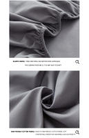 Juego De Cama Sólido 3/4 Piezas Con Sábana Ajustable Y Fundas De Almohada En Microfibra Blanca Y Gris Tamaño Queen King Full Twin - details 18