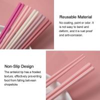 5Pares De Palillos De Colores Macarón Estilo Japonés Antideslizantes Resistente a Altas Temperaturas Para Sushi Uso Reutilizable Utensilios De Cocina De Plástico Sin Pintura Ni Olor Regalo Único - details 8