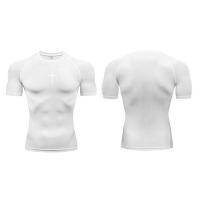 Camiseta De Compresión Con Estampado De Cruz Para Hombres Entrenamiento En El Gimnasio Ropa Deportiva De Secado Rápido Camiseta Delgada Para Correr - details 7