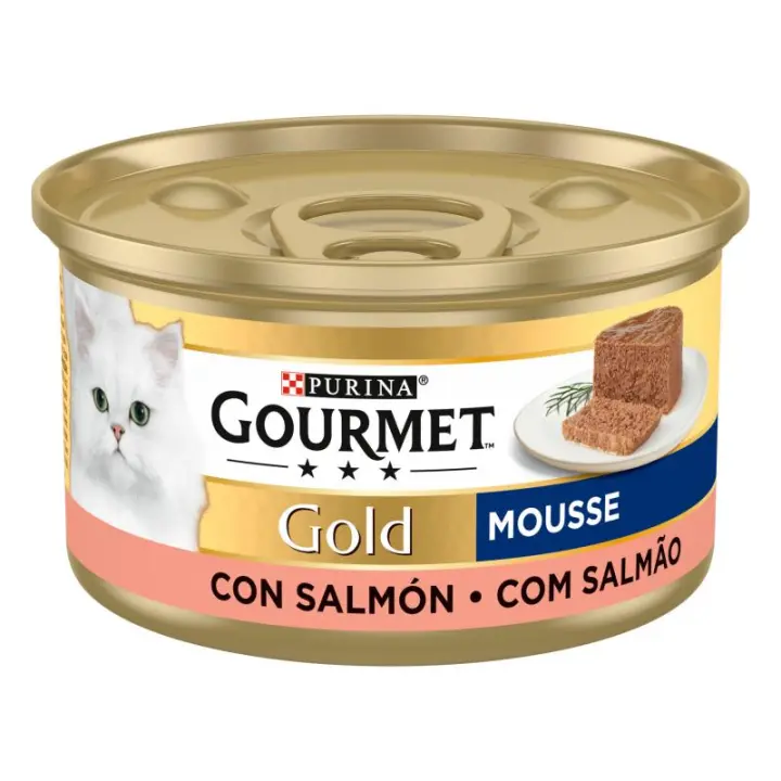 Gourmet Gold Mousse Lata de Salmón para Gatos - 24 unidades x 85gr - 1