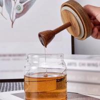 Jars De Miel Con Tapa De Madera Y Varilla De Mezcla En Vidrio De Borosilicato Alto Transparente Almacenamiento Sellado De Jars De Miel Retro Y Nostálgico - details 4