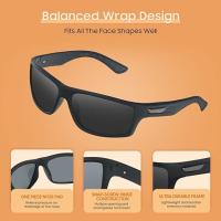 Gafas de sol polarizadas para hombre mujer 2 Pares Gafas Deportivas para Golf Ciclismo Pesca Running Deporte Protección UV400 (Negra&azul) - details 0