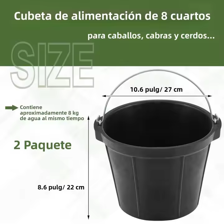 Panza De Alimento Rectangular De 10L Resistente Para Caballos Ganado Doméstico Gatos Cerdos Platos De Alimento Y Agua De Goma De Alta Resistencia Para Animales De Granja - 1