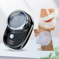 Afeitadora Eléctrica Portátil Para Viajes Mini Con Pantalla Digital Recargable Por USB Afeitadora De Barba Y Rostro Para Hombres - details 3