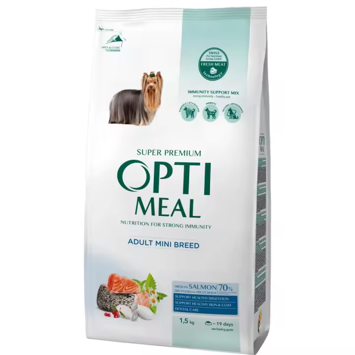Pienso seco completo para perros adultos de razas pequeñas i mini Optimeal con alto contenido de salmon-1,5kg - 1