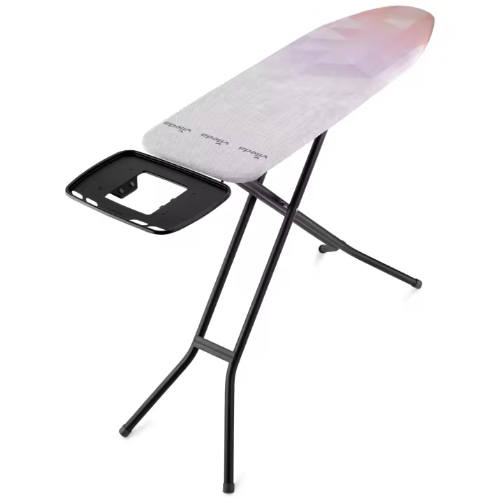 Vileda | Tabla de planchar Diamond M o S | Superficie de 120 x 38 cm o 114 x 33 cm con funda metalizada | Regulable en altura| Soporte para plancha resistente al calor | Diseño estable y seguro - 1