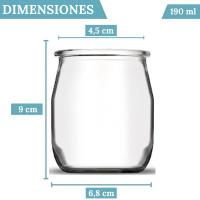Mundotarros Tarros de Yogur y Postre de Cristal de 190 Ml - Tapa Metálica - Ebook con 102 Recetas - Perfectos Para Yogur, Natillas, Pudding, Potitos - details 0