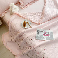 Cubierta De Edredón De Verano Con Bordado De Flores Y Volantes Estilo Princesa Coreana 1/3Pc Fundas Para Edredón Microfibra Seda 400TC Sin Alérgenos Para Adultos - details 21