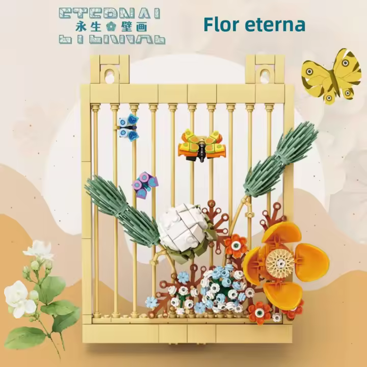 Bloques De Construcción Creativos En Forma De Flor Para Decoración Mural Juguete De Artesanía Para Niños Pequeños Partículas Pequeñas Modelo De Bloques Compatible Con Lego - 1