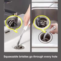 Cepillo De Limpieza Para Desagües De Tuberías Flexible Cepillo De Baño Para Eliminar Pelos Y Limpieza De Desagües Domésticos Herramienta De Limpieza De Cocina Y Baño - details 0