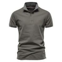 Camiseta POLO informal de negocios de verano para hombre, camiseta de manga corta de algodón con solapa de color sólido para hombre - details 4