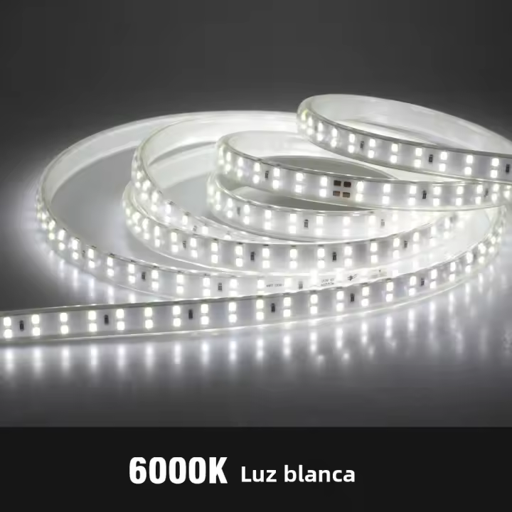 Tira De Luz LED Flexible 220V Doble Fila SMD2835 180Leds/m Impermeable Con Enchufe EU 1-15M 3000K 4000K 6000K Para El Hogar - 1