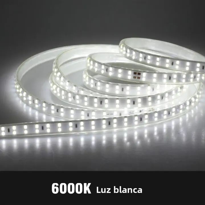 Tira De Luz LED Flexible 220V Doble Fila SMD2835 180Leds/m Impermeable Con Enchufe EU 1-15M 3000K 4000K 6000K Para El Hogar - 1