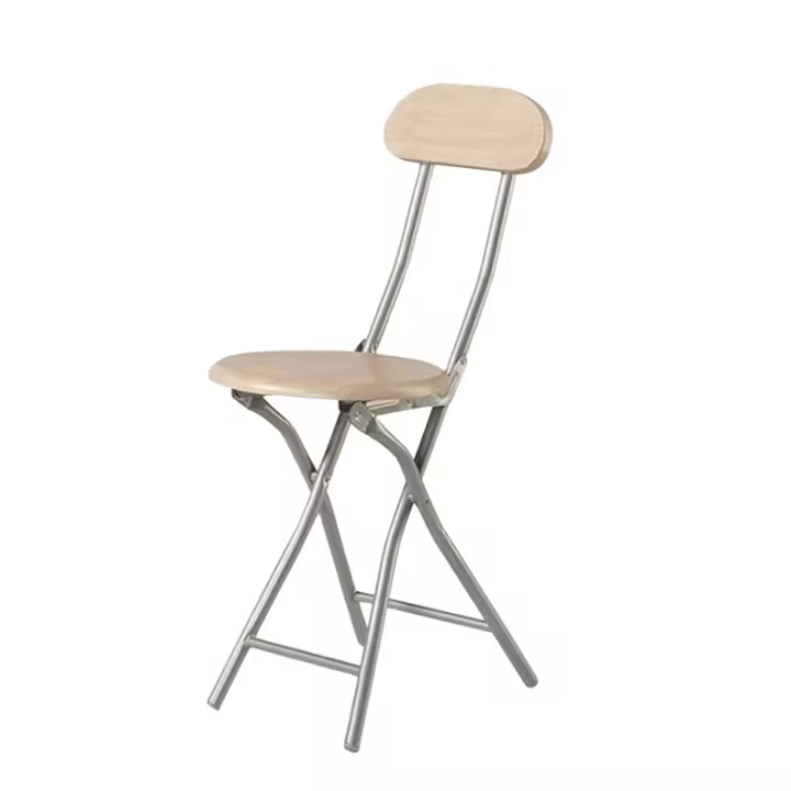 MIRAMAX-Silla Plegable Metalica y Madera con Respaldo,Taburete de Madera 74 x 35 x 30 cm,Ideal para Cocina,Jardín,Salón,Bar - 1