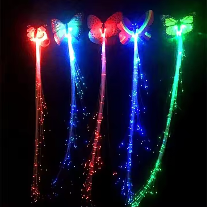 LED Glow Hair Braid Butterfly Light 5/10 Pcs Accesorios De Cabello Colorido Para Fiestas Y Decoración Navidad Para Niños Y Adultos - 1