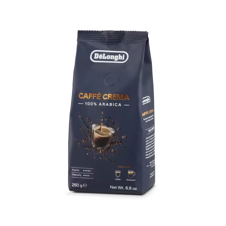 Delonghi - Café en Grano Caffè Crema 250g, 100 % Arábica. Un tueste claro deliciosamente intenso con toques de caramelo. Café DLSC602 - 1