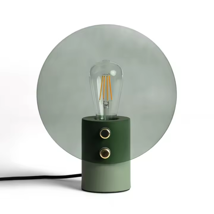 Ledkia Lámpara de Mesa Metal y Cristal Katia Verde - 1