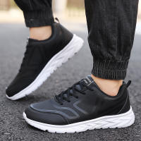 Zapatos De Correr Para Hombre Invierno Ligeros Confortables Antideslizantes Impermeables De Cuero Artificial Y Malla Suela De Goma - details 7