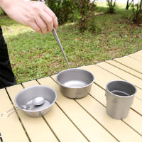 Tomshoo Contenedor De Alimentos 400ml / 500ml Bol De Titanio Plegable Para Camping Picnic Y Turismo Hiking Utensilios De Comida Para 1-2 Personas - details 8