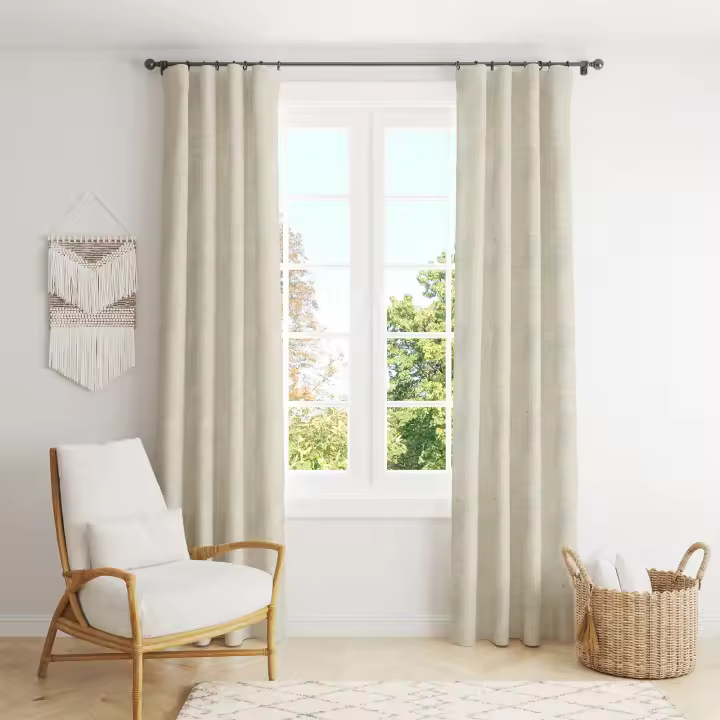SANSY - CORTINA CON OJALES NIA NATURAL LINO Y ALGODÓN FABRICADO EN ESPAÑA - 1