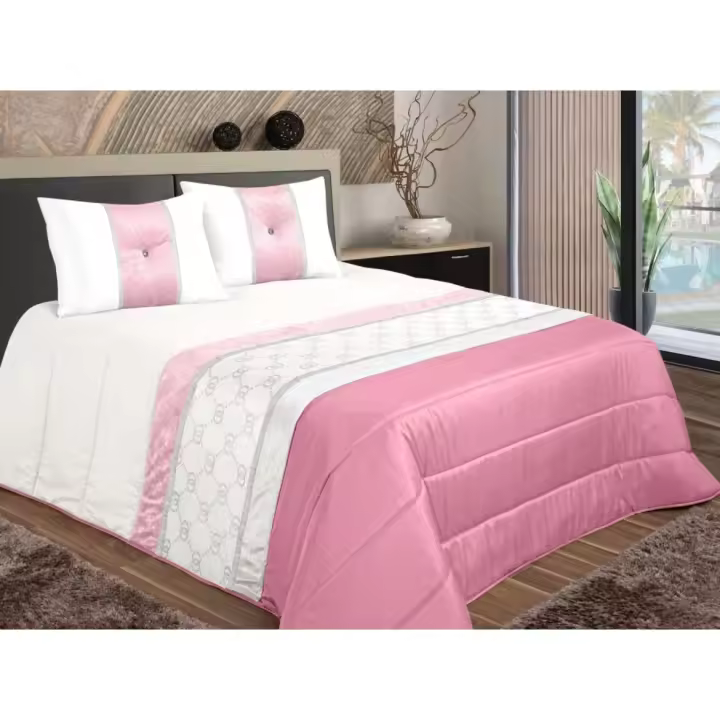 Colcha decorativa, con dos cojines relleno incluido,edredones cama edredon bouti calidad superior,Cómodo y duradero vale para Cama135/150cm Tamaño 240x260cm - 1